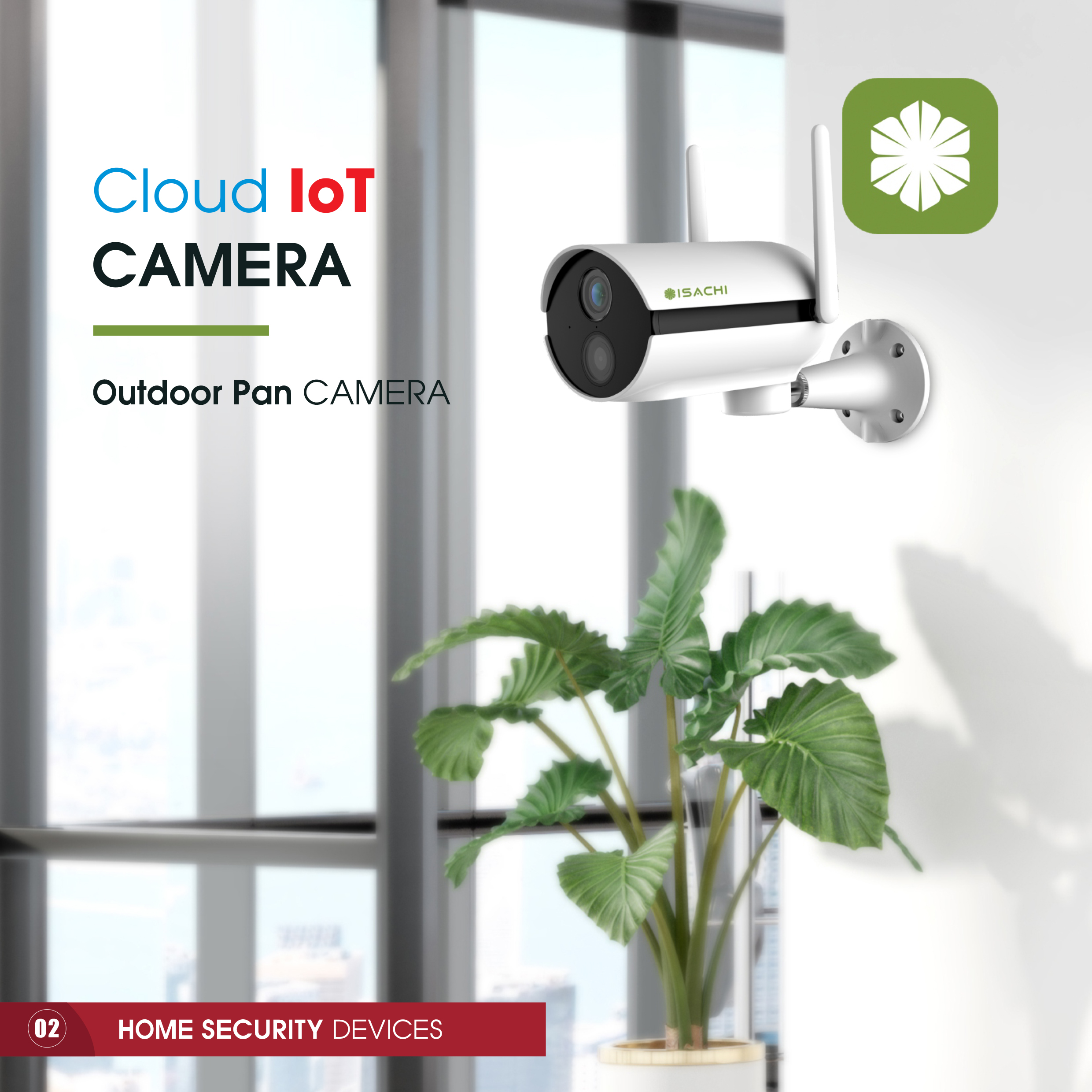 Cloud IoT Outdoor Pan Camera SC-B1 SC-B1. * Độ phân giải 2.0MP * Kết nối internet bằng sóng WIFI 2.4GHz * Hỗ trợ điều khiển từ xa bằng giọng nói * Tích hợp cảm biến chuyển động* Hỗ trợ đàm thoại 2 chiều * Tiêu chuẩn IP65 chống bụi và nước